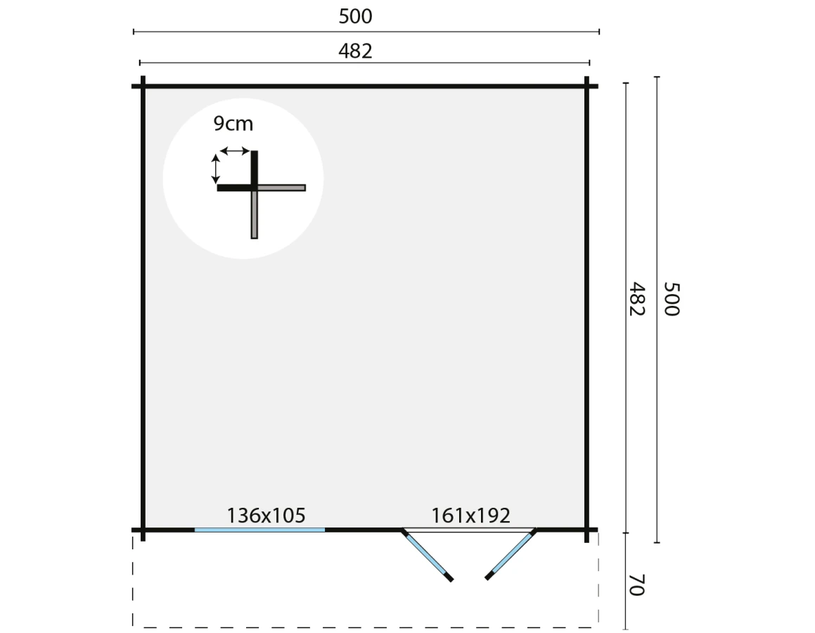 Blokhut – Tuinhuis Hendrick | 44 mm | vuren bruin geïmpregneerd