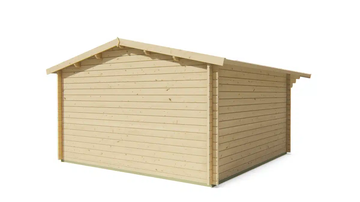 Blokhut – Tuinhuis Inge | 44 mm | vuren grijs geïmpregneerd