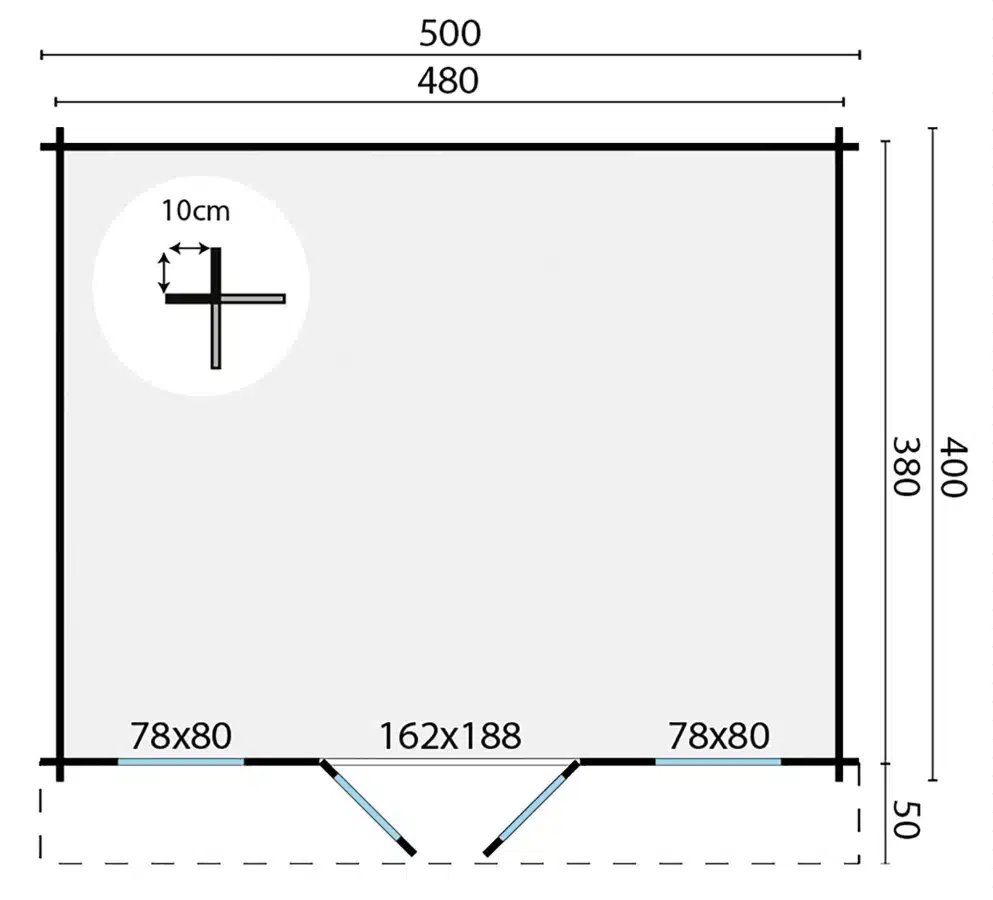 Blokhut – Tuinhuis Jackalyn | 40 mm | Red Class Wood geïmpregneerd