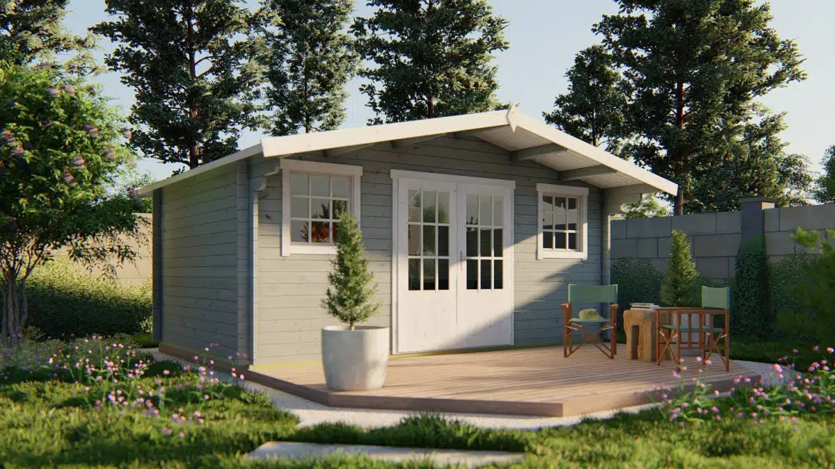Blokhut – Tuinhuis Karen | 40 mm | honinggeel geïmpregneerd