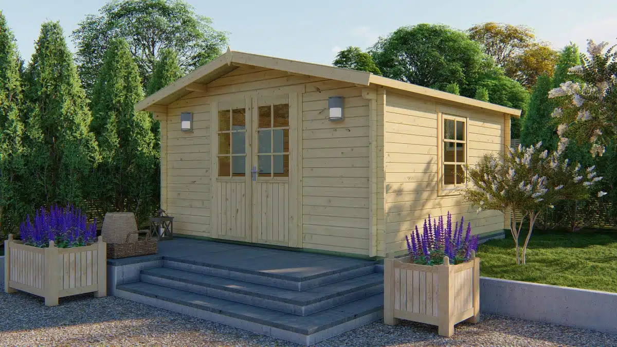 Blokhut – Tuinhuis Gunda | 40 mm | vuren Red Class Wood geïmpregneerd