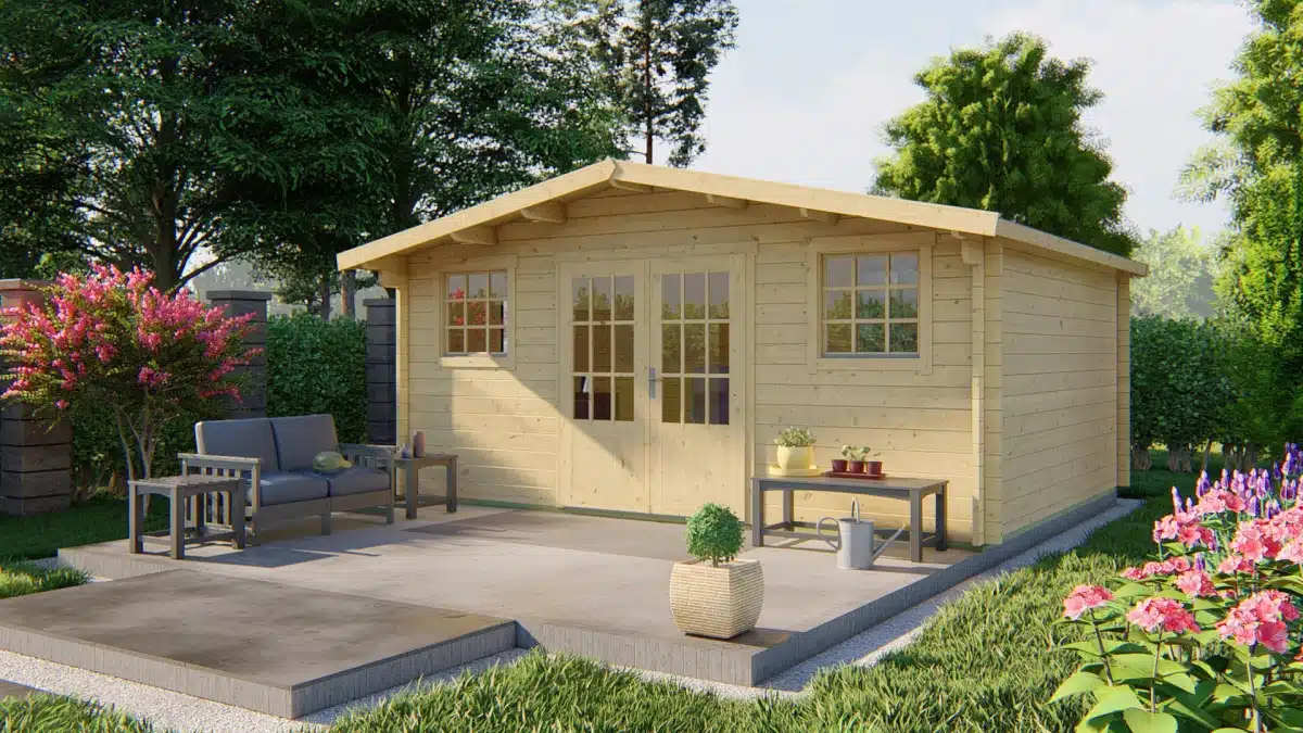 Blokhut – Tuinhuis Jackalyn | 40 mm | Red Class Wood geïmpregneerd
