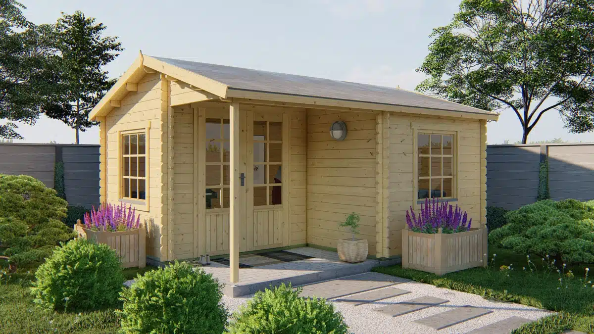 Blokhut – Tuinhuis Johan | 34 mm | vuren Red Class Wood geïmpregneerd