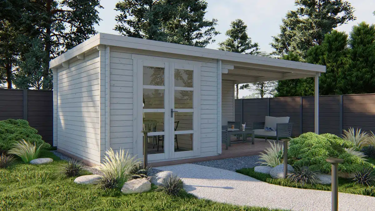 Blokhut – Tuinhuis Gunnar | 44 mm | vuren groen geïmpregneerd