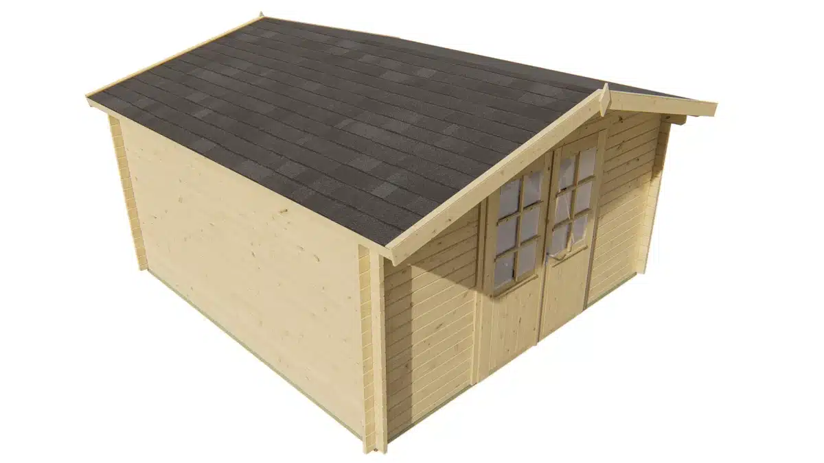 Blokhut – Tuinhuis Gunda | 40 mm | vuren grijs geïmpregneerd