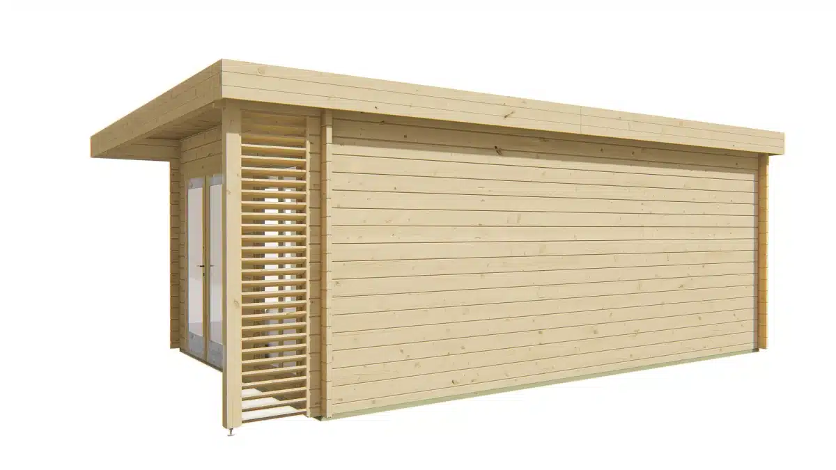Blokhut – Tuinhuis Hildegard | 44 mm | vuren groen geïmpregneerd