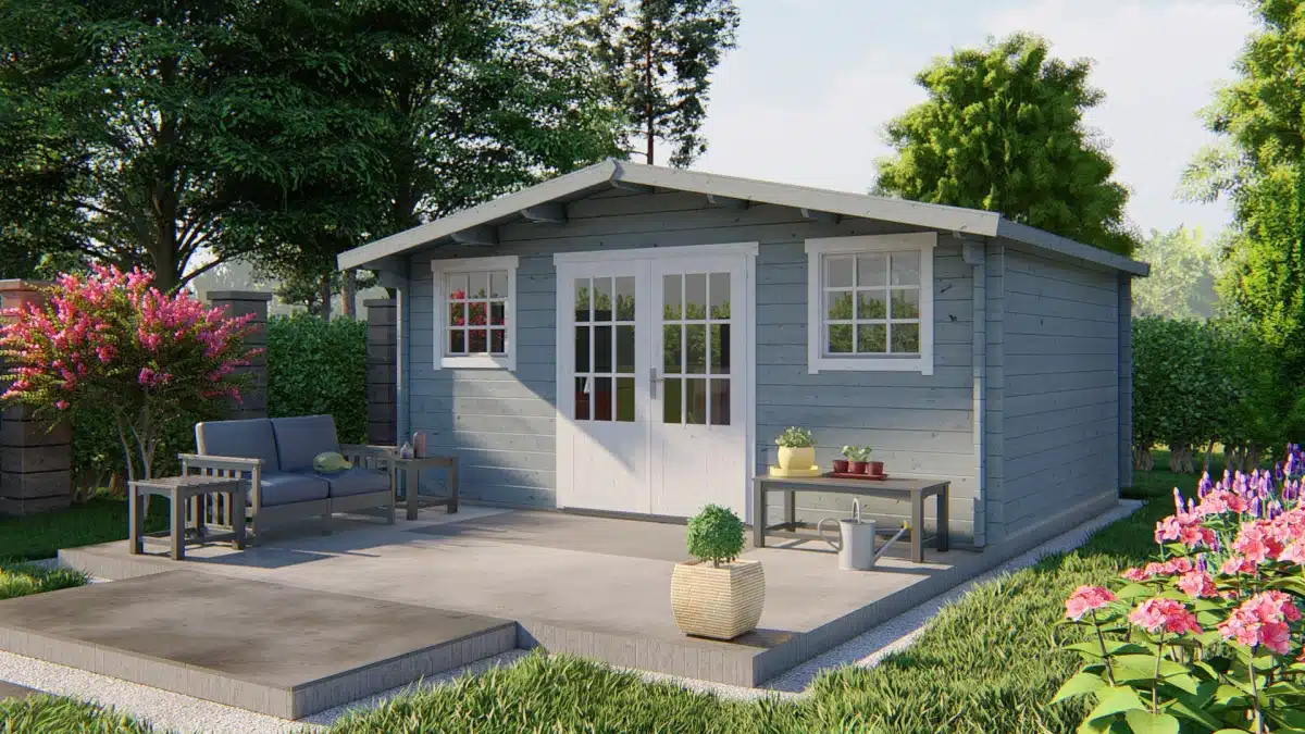 Blokhut – Tuinhuis Jackalyn | 40 mm | groen geïmpregneerd