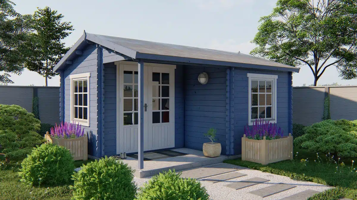 Blokhut – Tuinhuis Johan | 34 mm | vuren groen geïmpregneerd