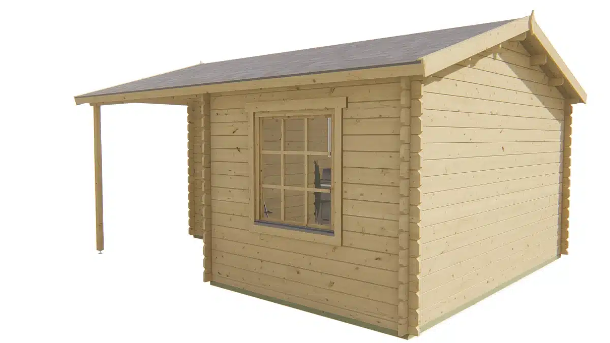 Blokhut – Tuinhuis Johan | 34 mm | vuren groen geïmpregneerd