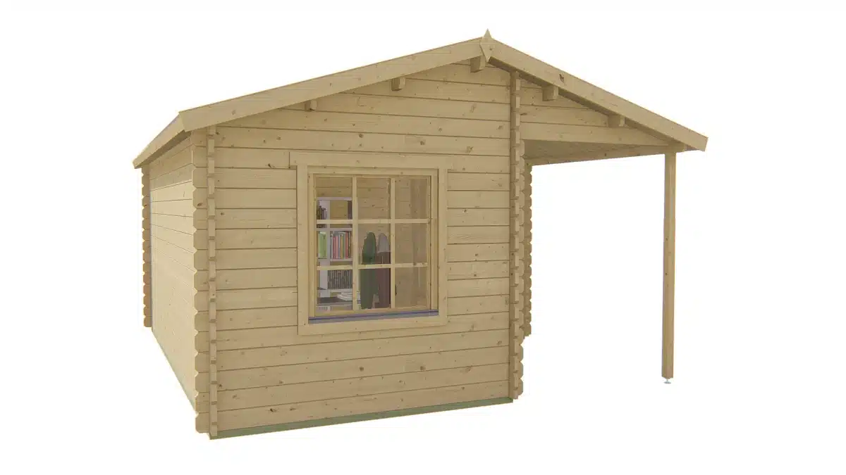 Blokhut – Tuinhuis Johan | 34 mm | vuren groen geïmpregneerd