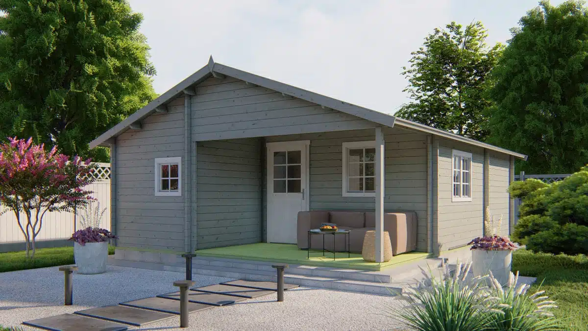 Blokhut – Tuinhuis Javea | 44 mm | Red Class Wood geïmpregneerd
