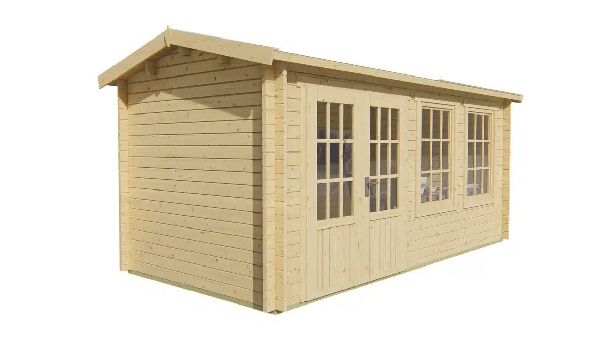 Blokhut – Tuinhuis Justine | 40 mm | vuren bruin geïmpregneerd