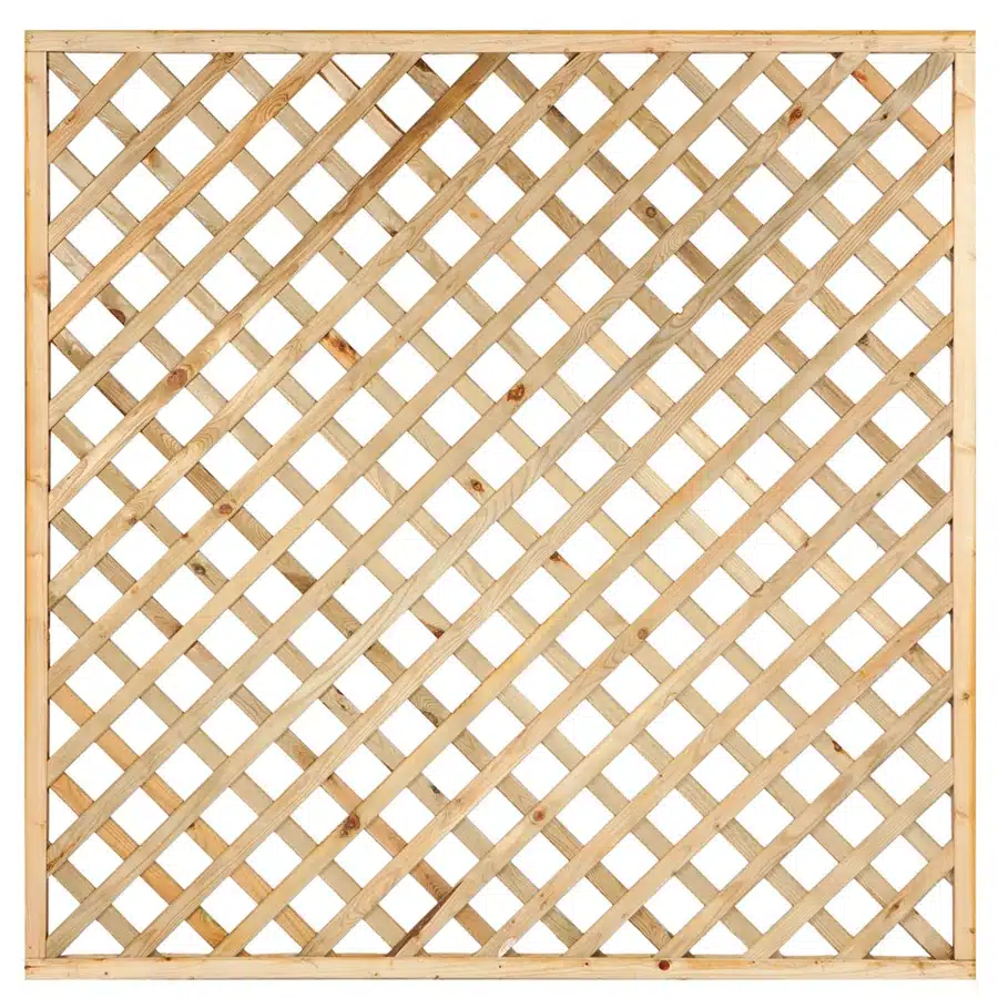 Trellis met lijst, diagonale lamellen grenen groen geïmpregneerd H180 x B180 cm