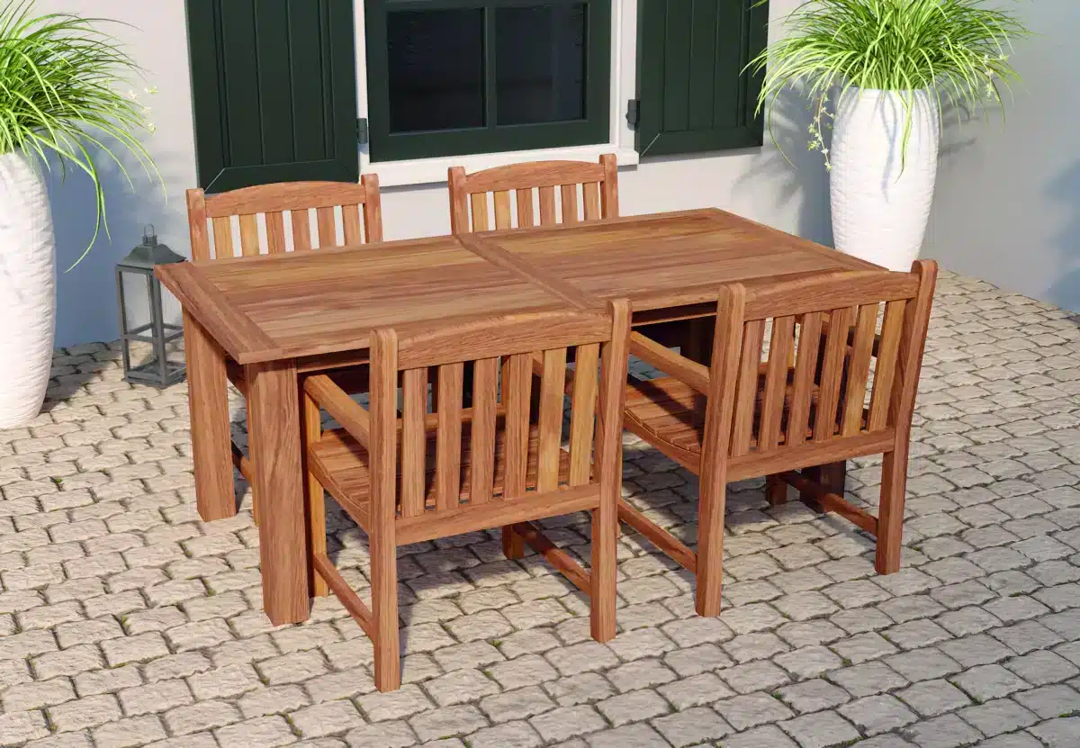 Tuintafel teak 250 x 100 cm solide modern