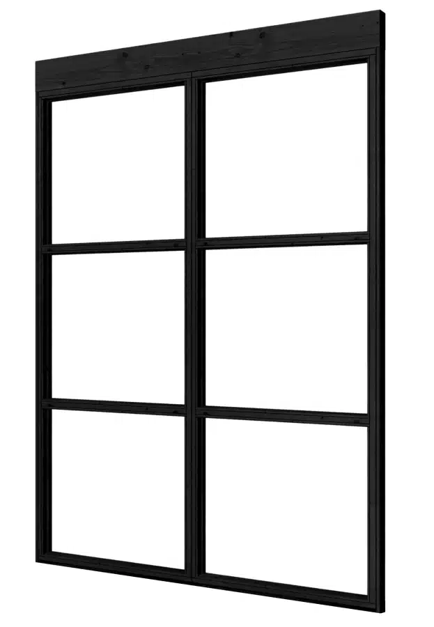 Complete set steellook glaswand zwart 232 x 224 cm