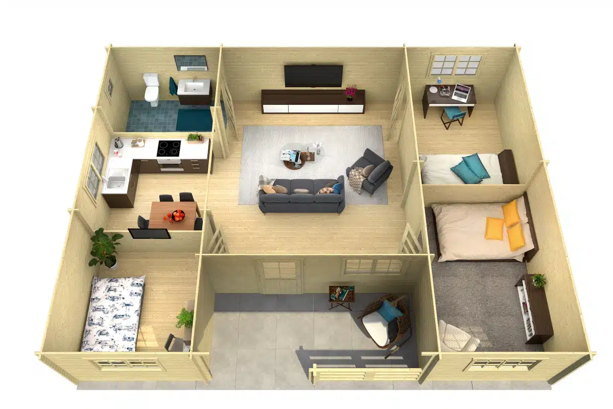Blokhut – Tuinhuis Extremadura | 44 mm | onbehandeld