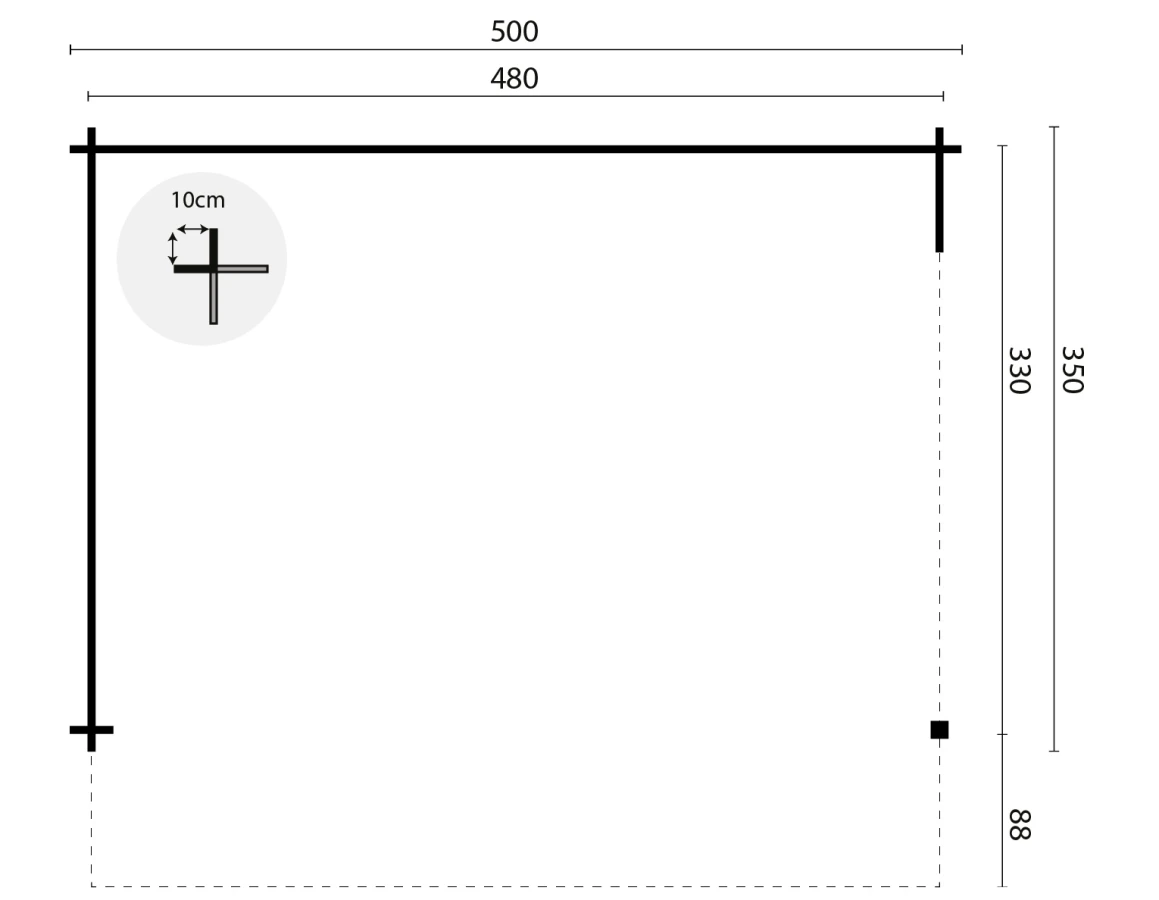Blokhut – Tuinhuis Thüringen | 44 mm | vuren onbehandeld