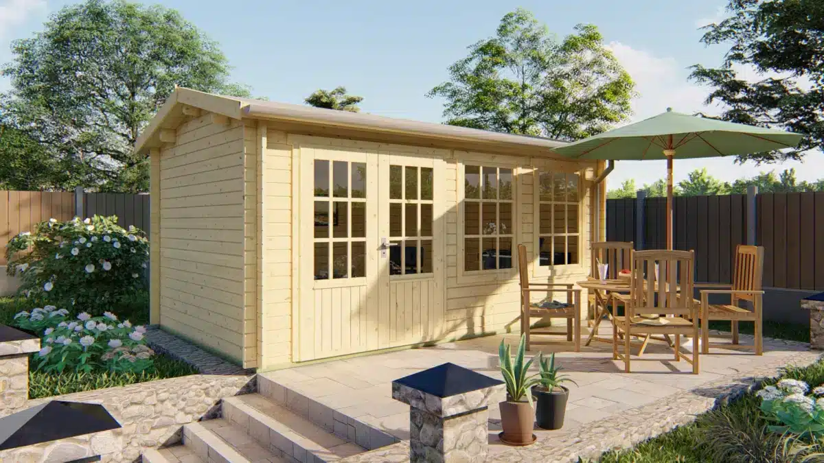 Blokhut – Tuinhuis Aiste | 40 mm | vuren onbehandeld