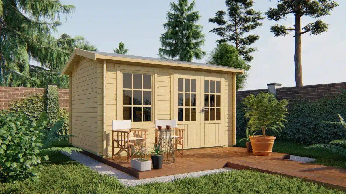 Blokhut – Tuinhuis Chloe | 40 mm | vuren onbehandeld