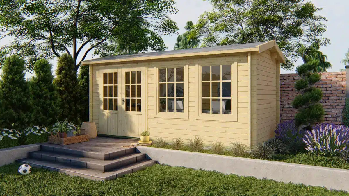 Blokhut – Tuinhuis Justine | 40 mm | vuren onbehandeld