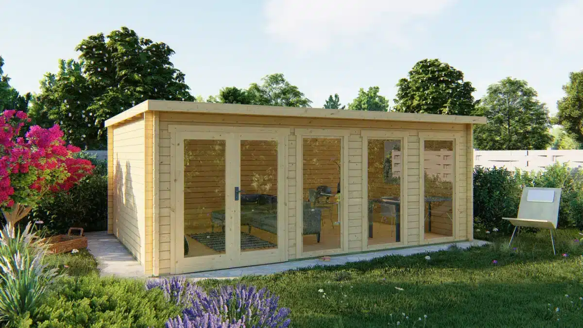 Blokhut – Tuinhuis Gabriella | 58 mm | onbehandeld