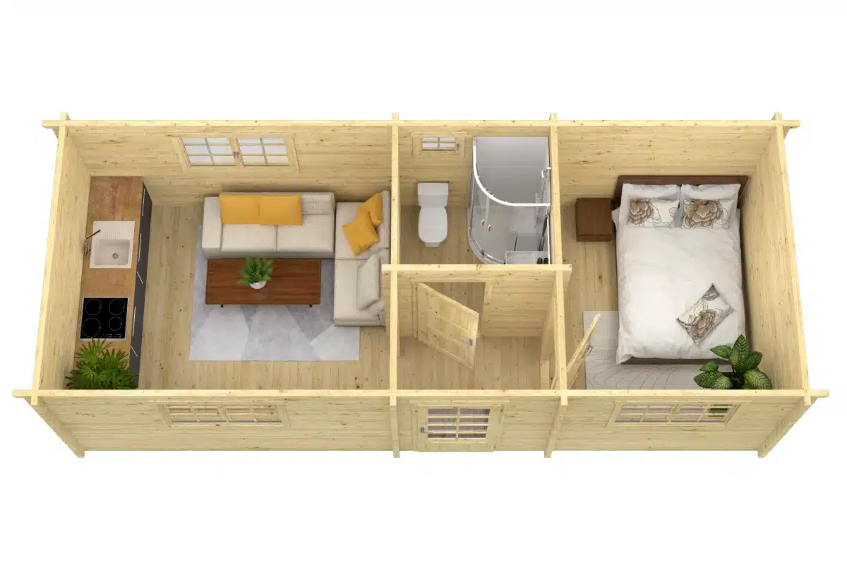 Blokhut – Tuinhuis Ava | 70 mm | vuren onbehandeld