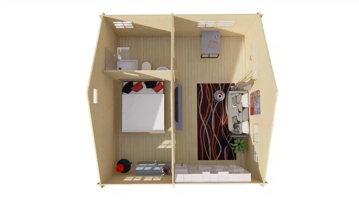 Blokhut – Tuinhuis Big Llanes | 44 mm | onbehandeld