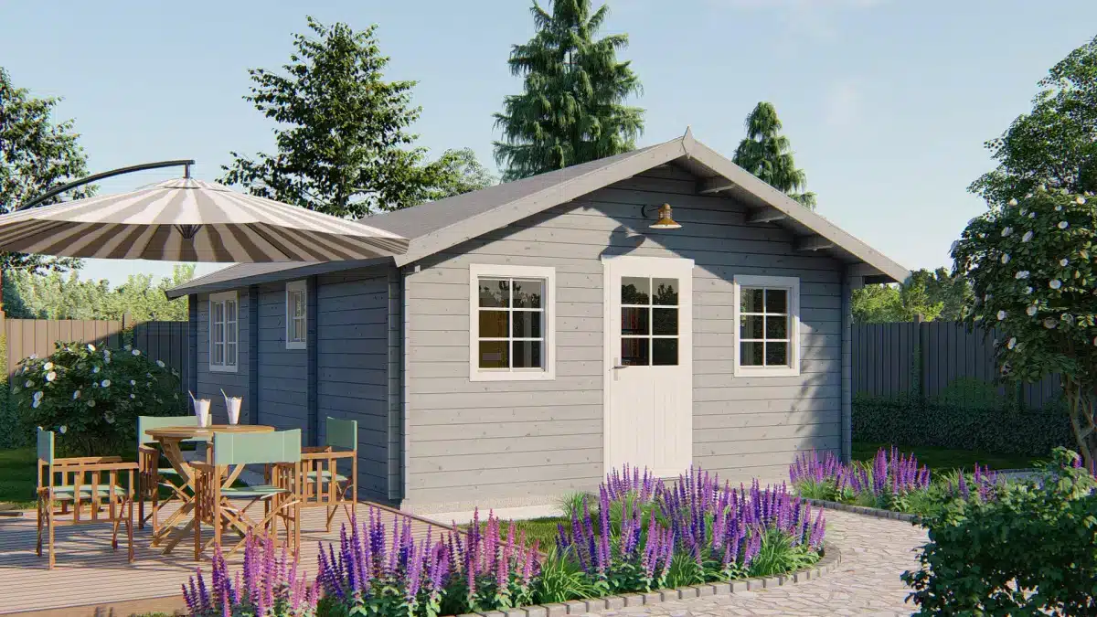 Blokhut – Tuinhuis Cadiz | 44 mm | onbehandeld