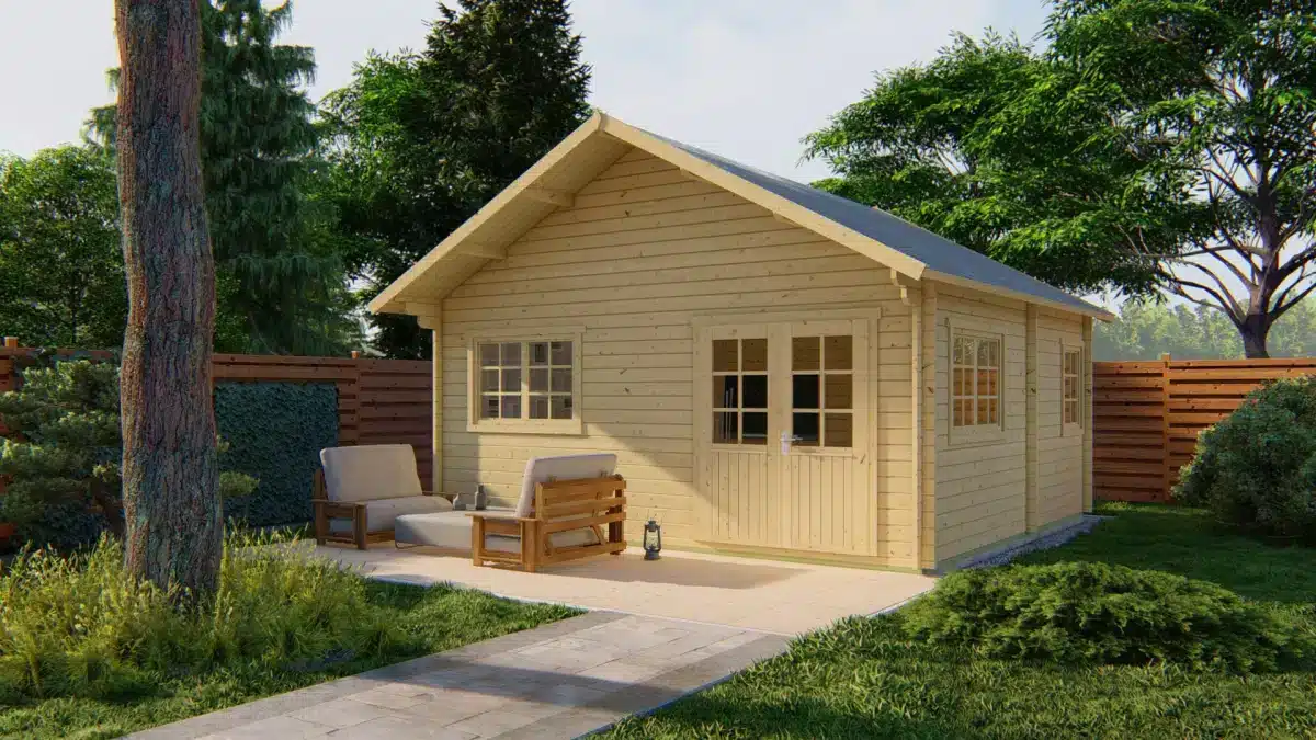 Blokhut – Tuinhuis Big Llanes | 44 mm | onbehandeld