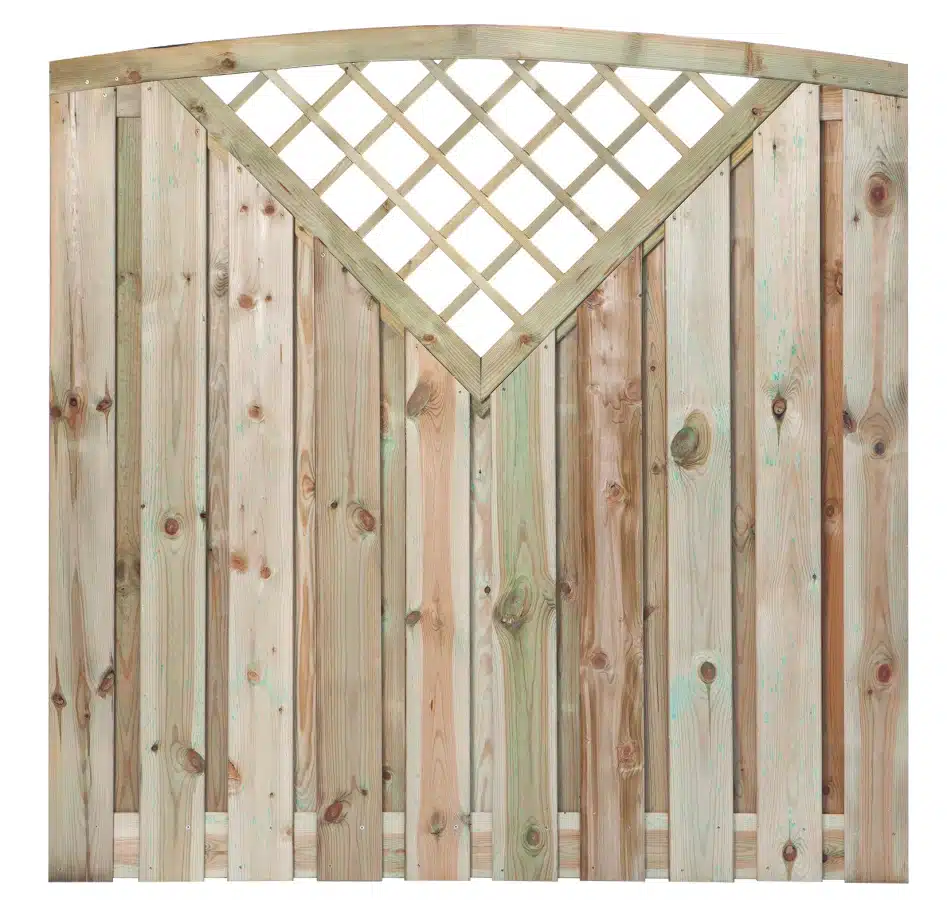 Tuinscherm grenen groen geïmpregneerd, 21-planks (19 + 2) Enschede 180 x 180 cm superieur toog