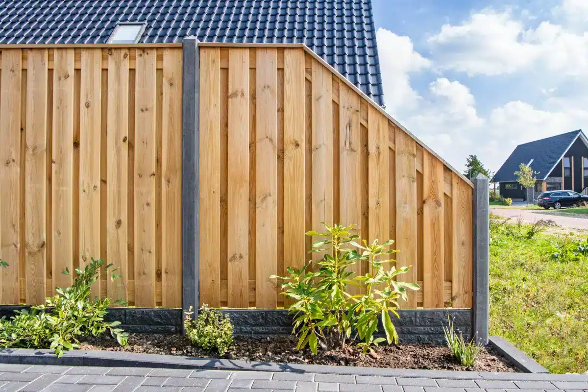 Tuinscherm grenen groen geïmpregneerd 21-planks (19 + 2) Enschede 180/90 x 180 cm verloop