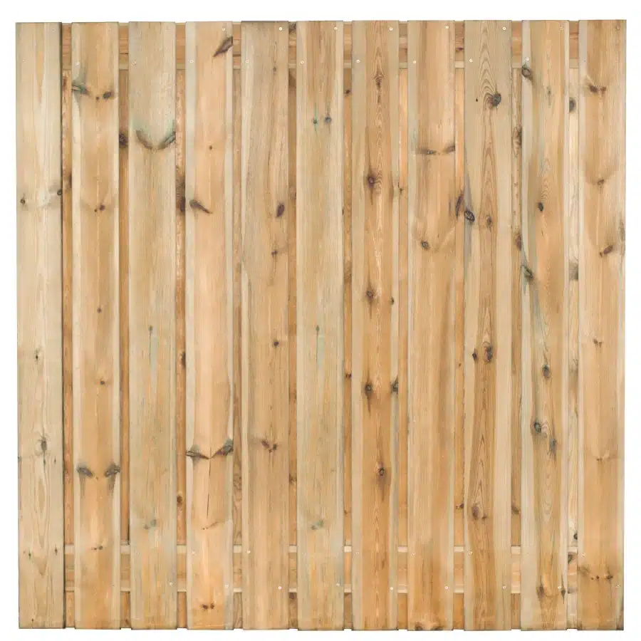 Tuinscherm grenen groen geïmpregneerd 23-planks (21 + 2) Zaltbommel 180 x 180 cm