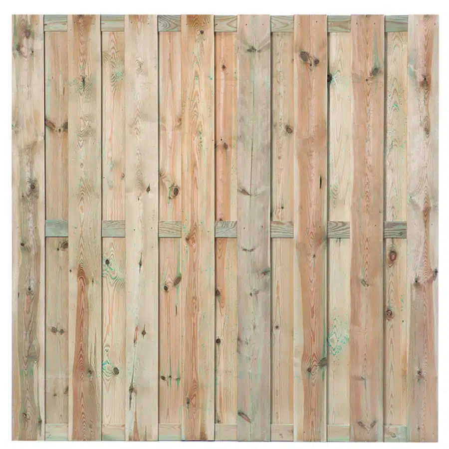 Tuinscherm grenen groen geïmpregneerd, 15-planks Uden 180 x 180 cm