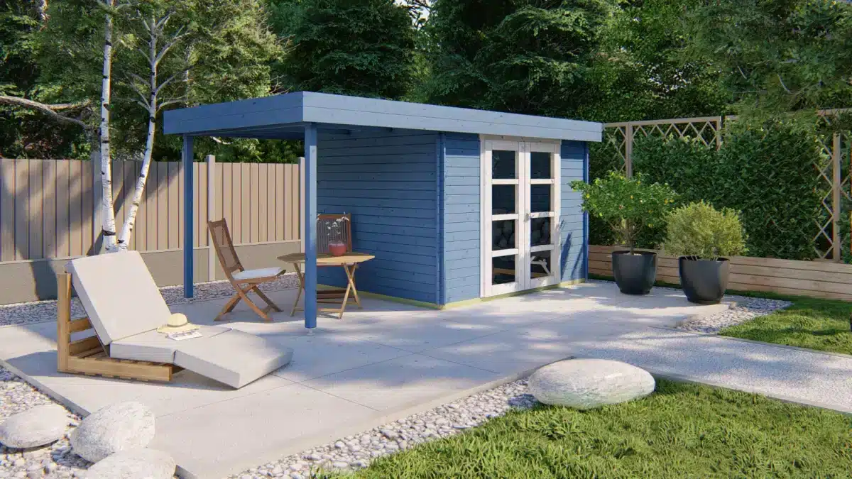 Blokhut – Tuinhuis Extramodern | 28 mm | vuren onbehandeld