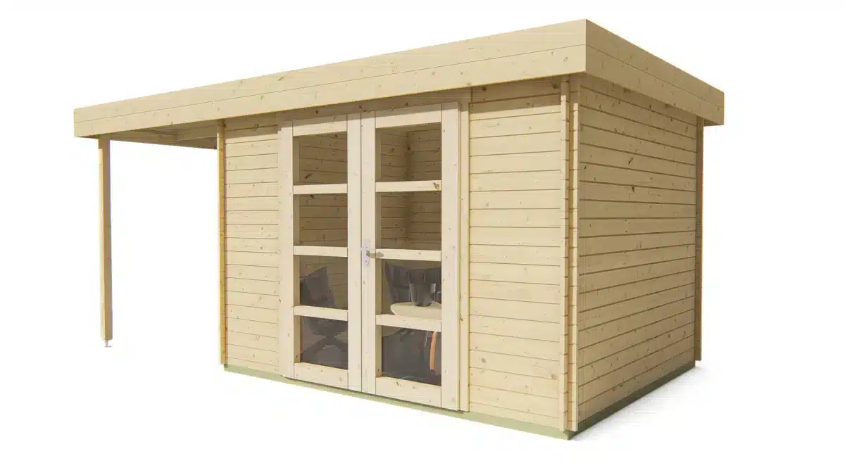 Blokhut – Tuinhuis Extramodern | 28 mm | vuren onbehandeld
