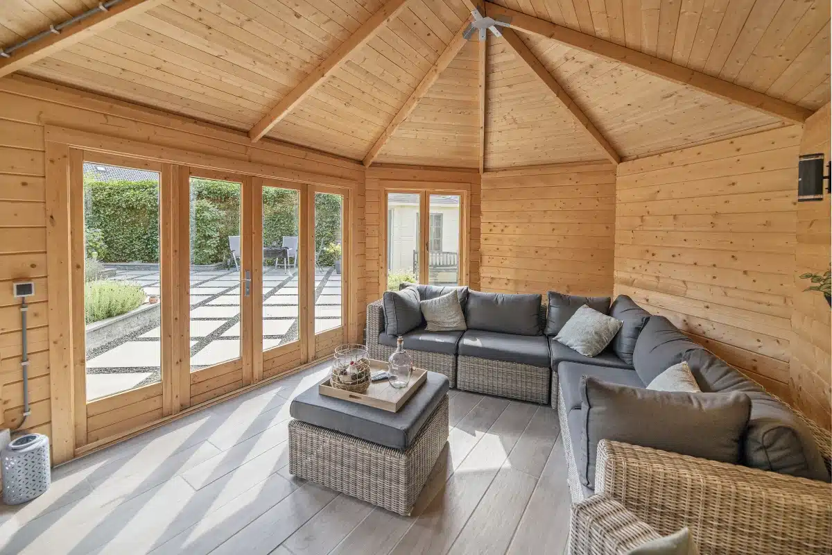 Blokhut – Tuinhuis Gudrun | 44 mm | vuren onbehandeld