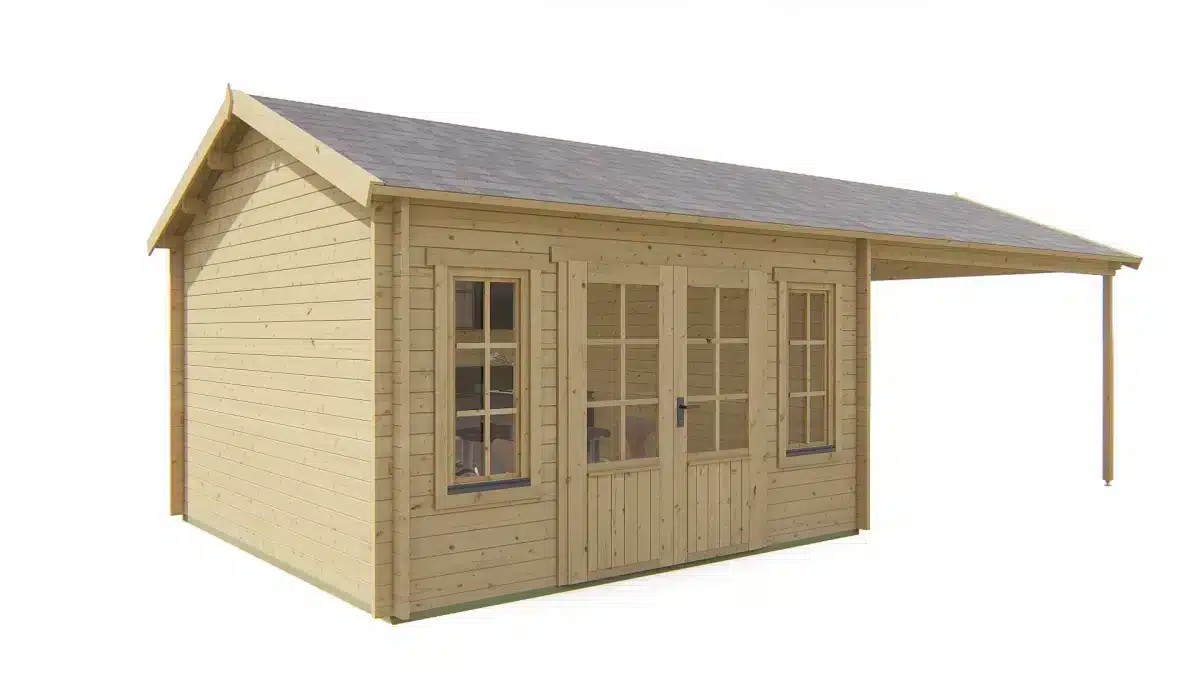 Blokhut – Tuinhuis Kwaspa | 44 mm | vuren onbehandeld