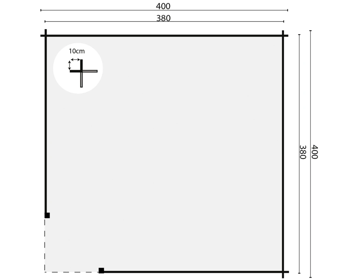 Blokhutprieel – Tuinhuis Marit | 44 mm | vuren onbehandeld