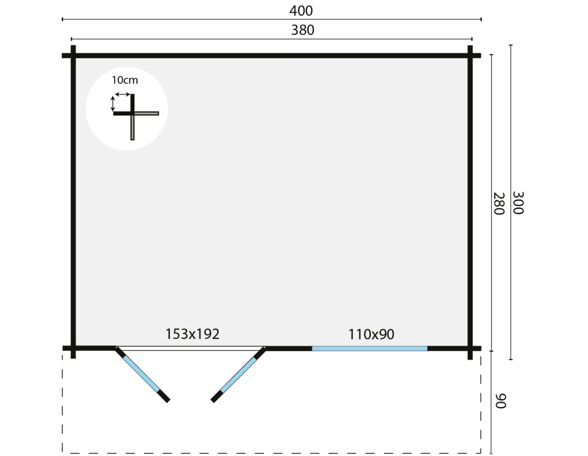 Blokhut – Tuinhuis Rorik | 58 mm | vuren onbehandeld