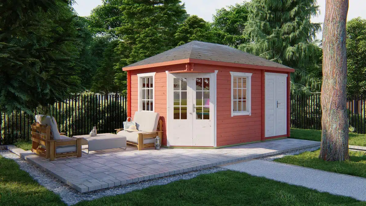Blokhut – Tuinhuis Sigrid | 28 mm | vuren onbehandeld