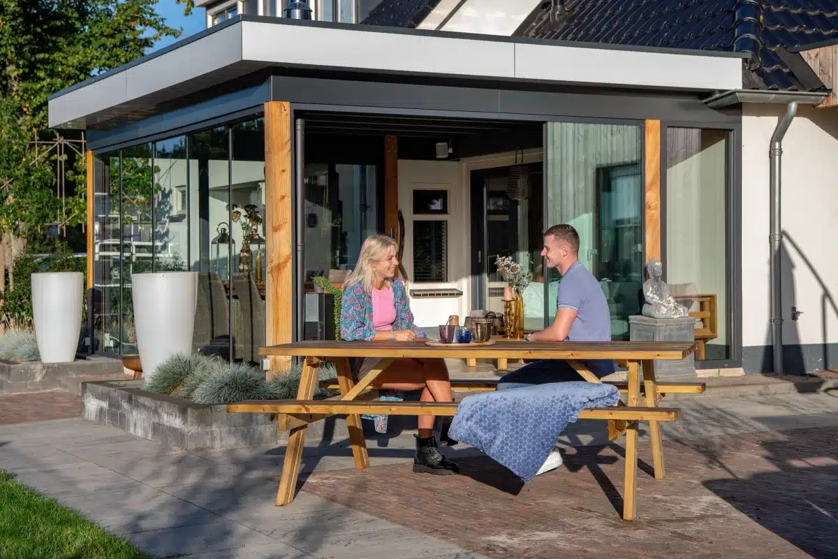 Glazenschuifwandset 290cm zwart