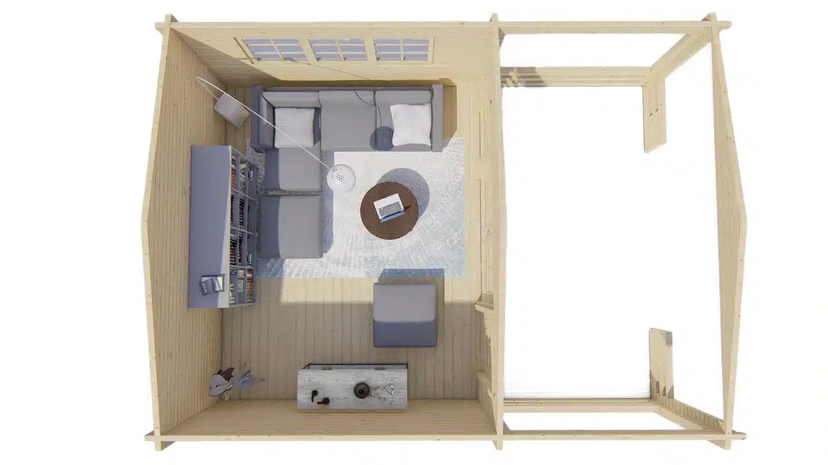 Blokhut – Tuinhuis Bolton | 58 mm | vuren onbehandeld