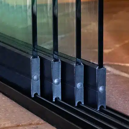Glazenschuifwandset 390cm zwart