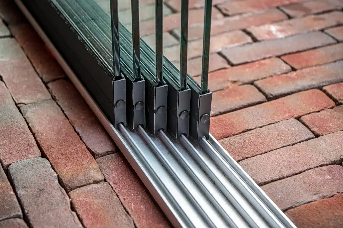 Glazenschuifwandset 390cm zwart