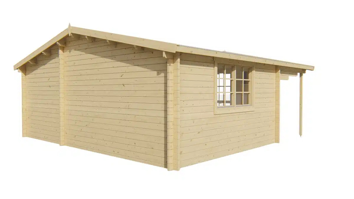 Blokhut – Tuinhuis Palmar | 44 mm | vuren honinggeel geïmpregneerd