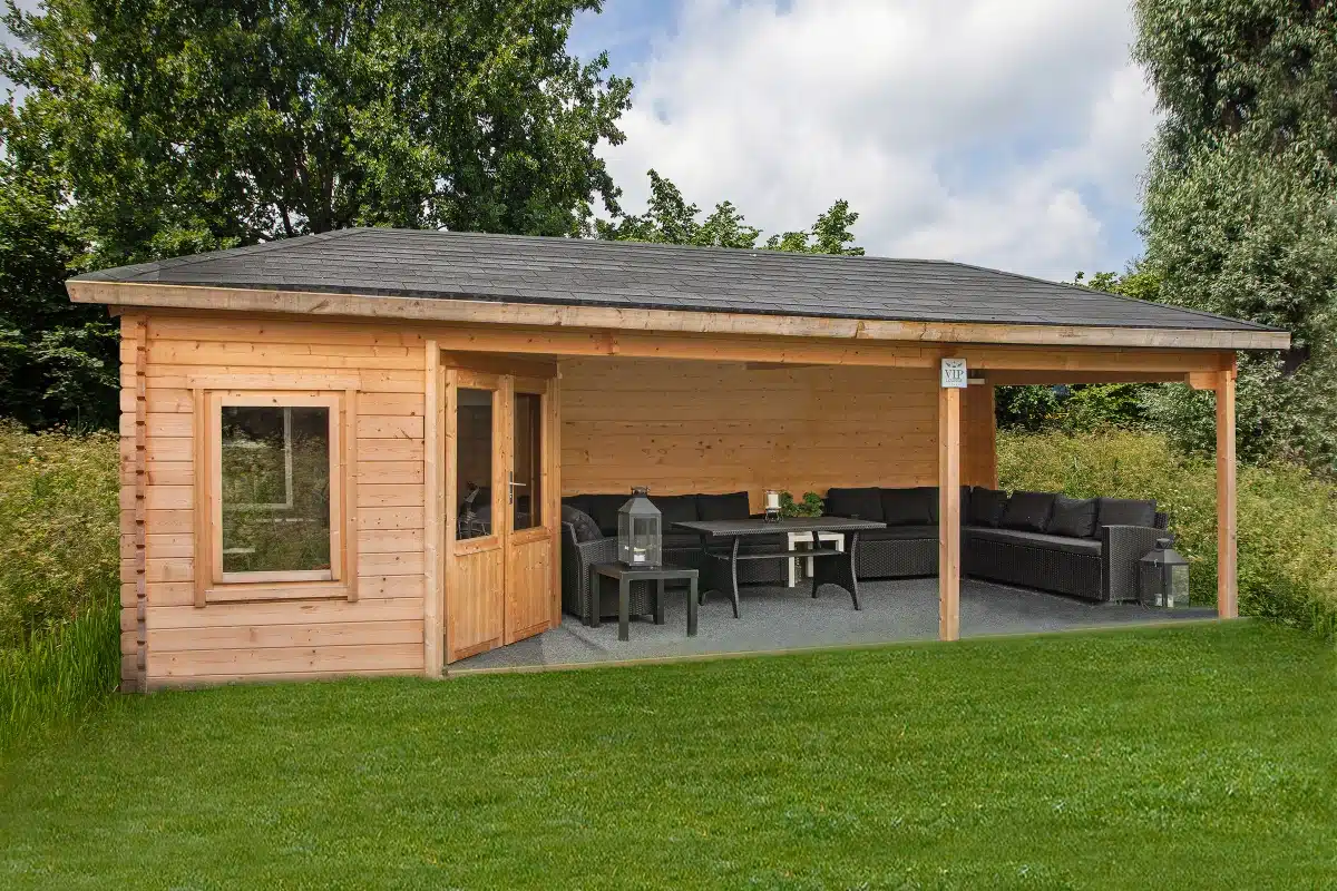 Blokhut – Tuinhuis Paiva | 44 mm | vuren Red Class Wood geïmpregneerd