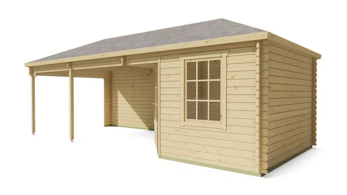 Blokhut – Tuinhuis Paiva | 44 mm | vuren Red Class Wood geïmpregneerd