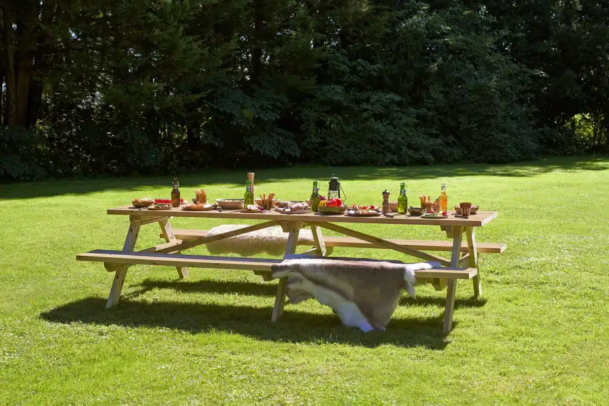 Picknicktafel Superieur 300 cm vuren gedroogd, groen geïmpregneerd