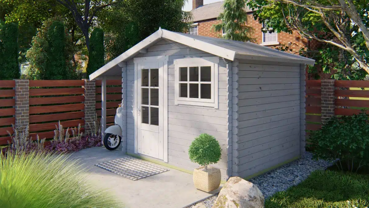 Blokhut – Tuinhuis Lars | 28 mm | vuren groen geïmpregneerd