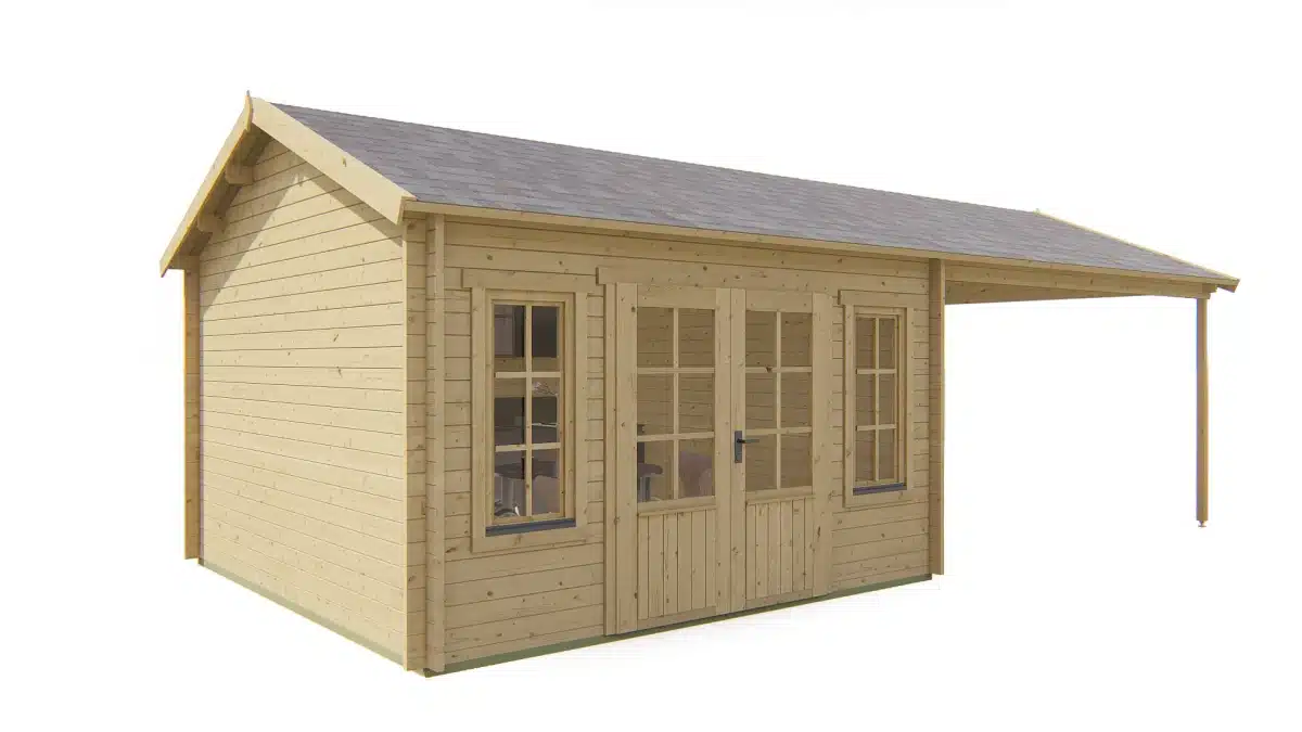 Blokhut – Tuinhuis Kwaspa | 44 mm | vuren Red Class Wood geïmpregneerd